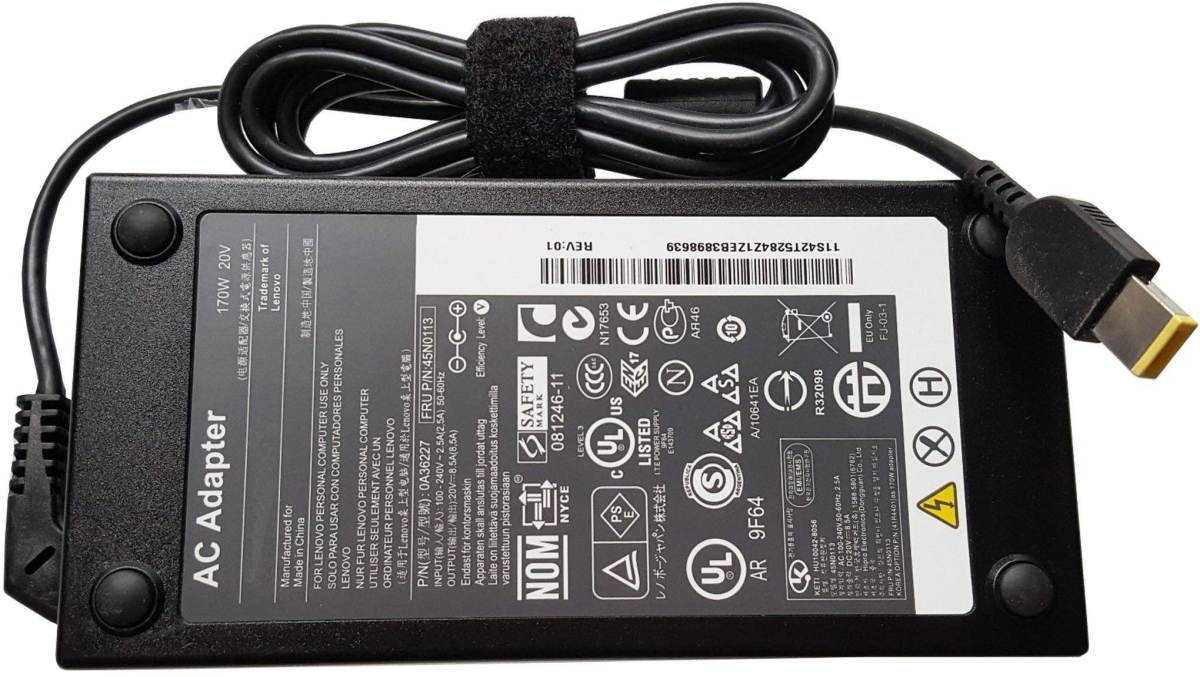 Захранване за лаптоп Lenovo, 170W, 20V, 8.5A, Правоъгълна букса, Заместителна ниска цена с бърза доставка - BestPC.BG