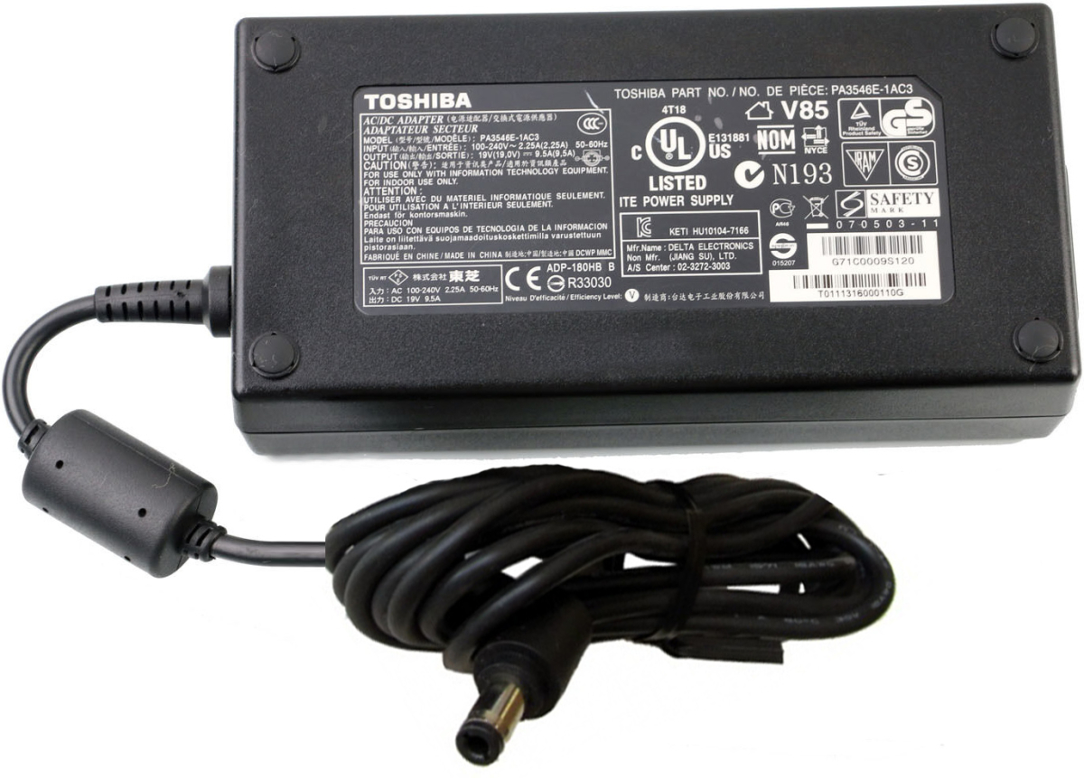 Захранване за лаптоп Toshiba, 180W, 19V, 9.5A, 5.5mm 2.5mm, Оригиналнона ниска цена с бърза доставка - BestPC.BG