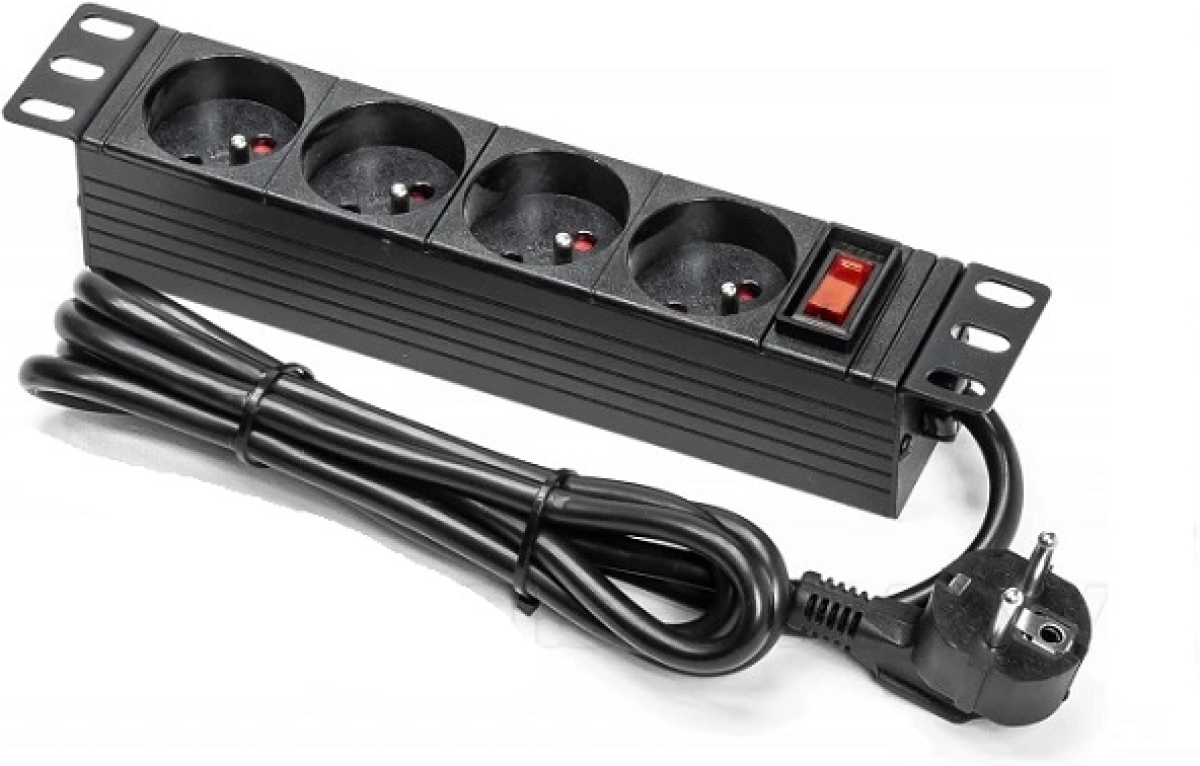 Контакт 10in разклонител 4-port с щифт 220V 1Uна ниска цена с бърза доставка - BestPC.BG