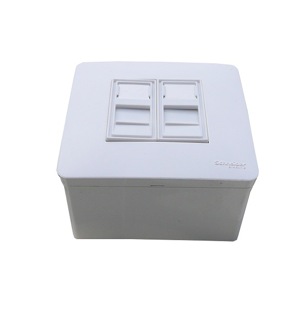 Двойна розетка UTP кат.6 за повърхностен монтаж, бялана ниска цена с бърза доставка - BestPC.BG