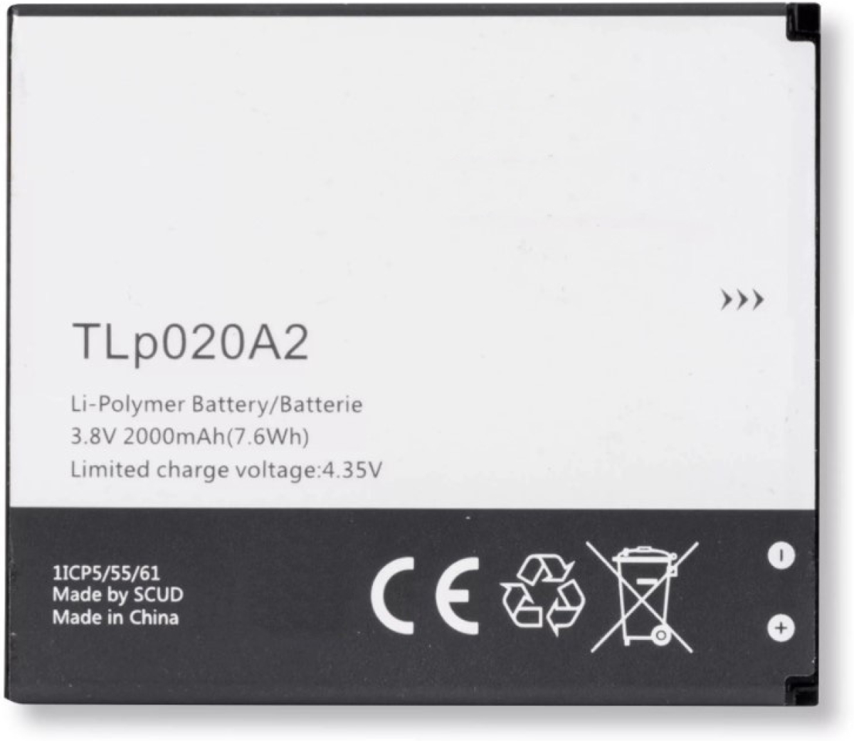 Батерия за смартфон TLI020F2 Alcatel One Touch Pop, 3.8V, 2000mAhна ниска цена с бърза доставка - BestPC.BG