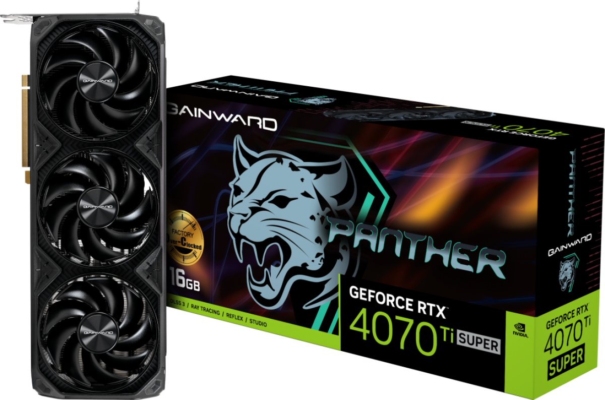 Видеокарта Gainward GeForce RTX 4070Ti Super Panther OC, 16GB GDDR6X, 1x HDMI, 3x DP 1.4aна ниска цена с бърза доставка - BestPC.BG