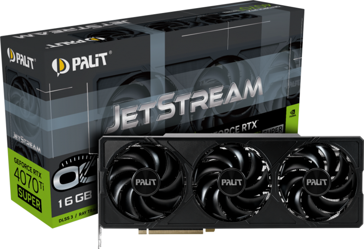 Видеокарта Palit GeForce RTX 4070Ti Super JetStream OC 16GB GDDR6X, 1x HDMI 2.1a, 3x DPна ниска цена с бърза доставка - BestPC.BG