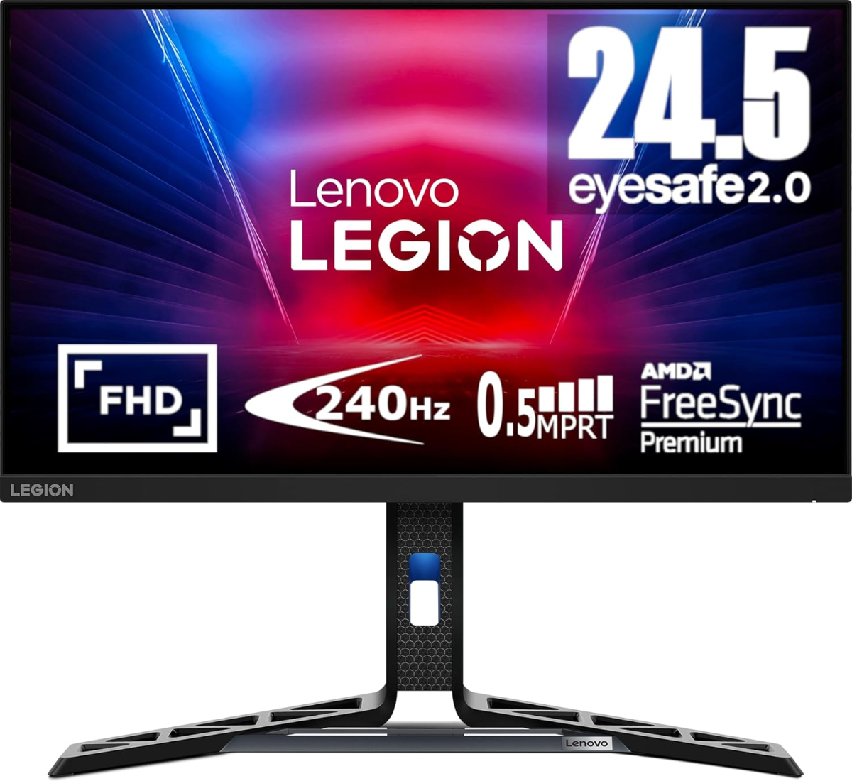 Монитор Геймърски Lenovo Legion R25F-30 24.5" 1920 x 1080 Full HD, VA, 0.5ms, 240Hz, 2x HDMI 2.1, 1x DP 1.4, черенна ниска цена с бърза доставка - BestPC.BG