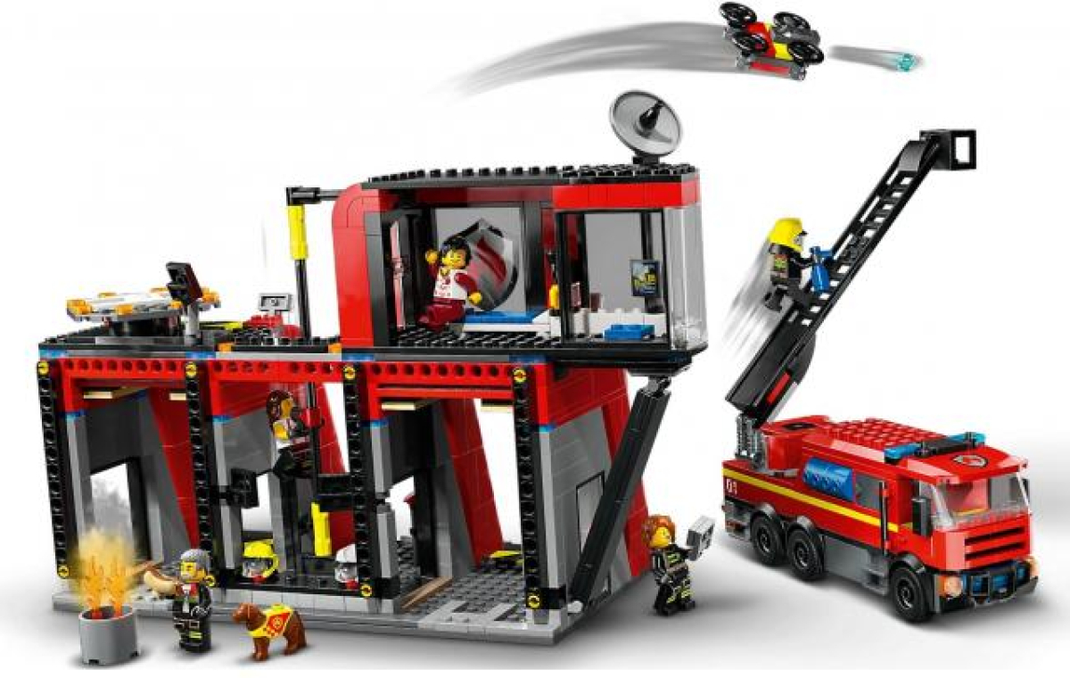 LEGO City - Fire Station with Fire Truck - 60414на ниска цена с бърза доставка - BestPC.BG