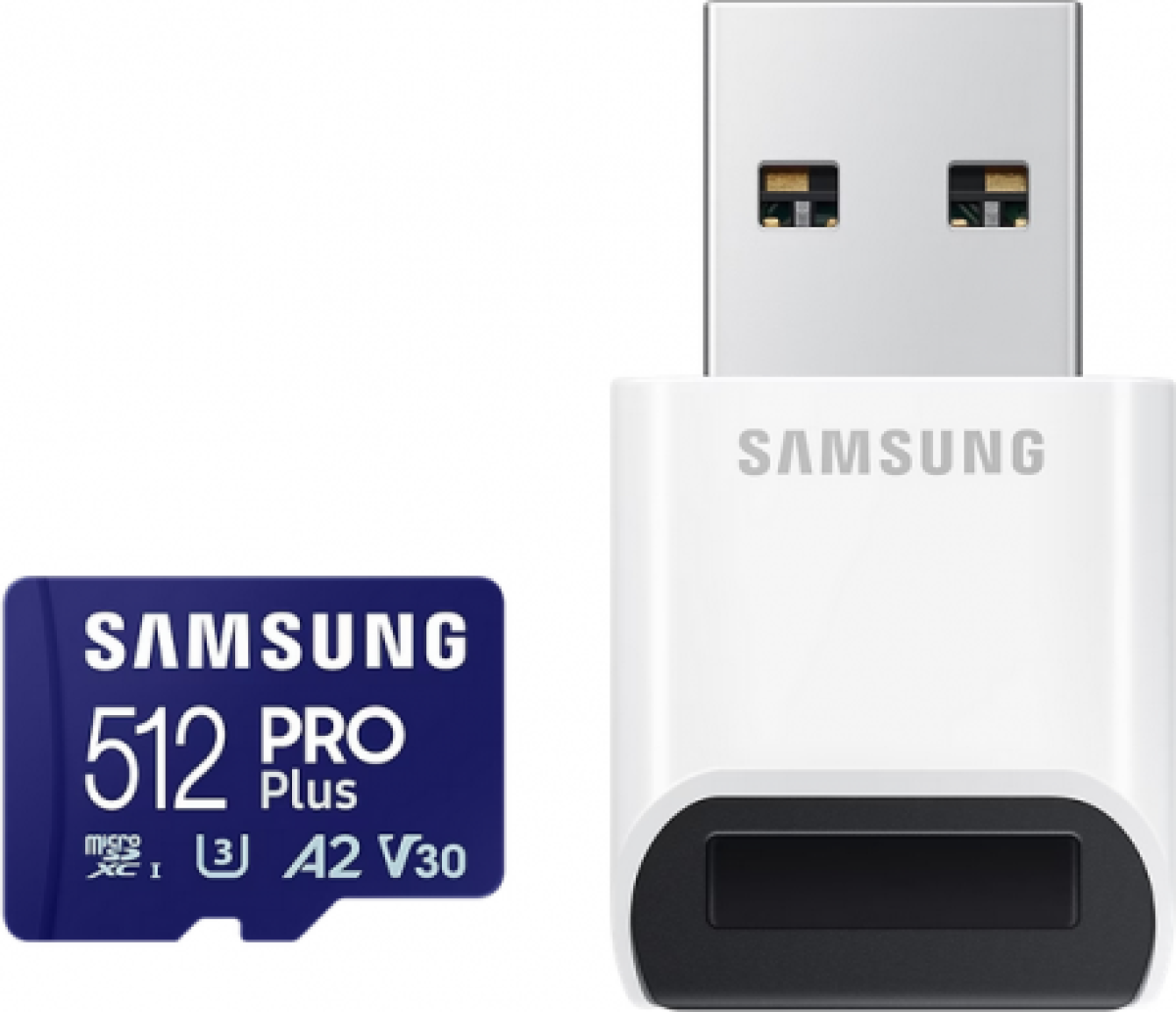 Карта памет Samsung PRO Plus, microSDXC, UHS-I, 512GB, Адаптер, USB четецна ниска цена с бърза доставка - BestPC.BG