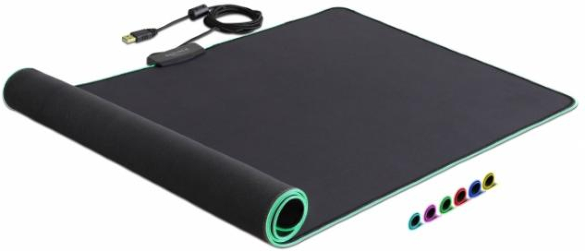 Подложка за мишка Геймърска Delock, 920 x 303 x 3 mm, RGB, Черенна ниска цена с бърза доставка - BestPC.BG