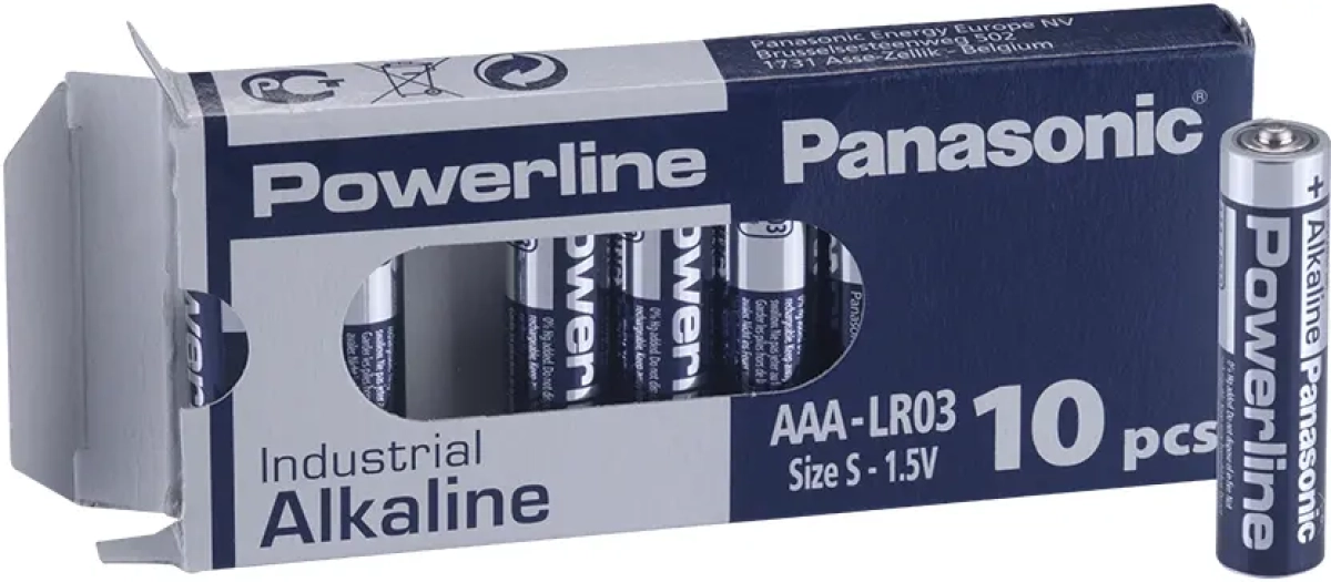 Батерия PANASONIC LR03 AAA 1,5V 10PK INDUSTRIAL Powerlineна ниска цена с бърза доставка - BestPC.BG