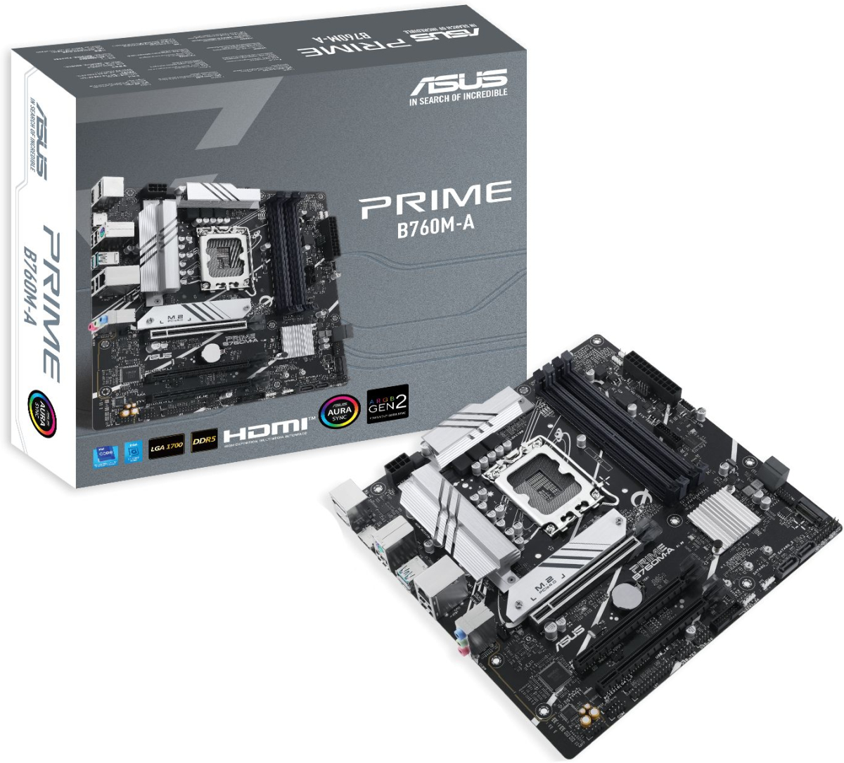 Дънна платка Asus Prime B760M-A CSM, LGA1700, 4x DDR5, 4x SATA3 6.0 Gb/s, 2x HDMI, Micro ATXна ниска цена с бърза доставка - BestPC.BG