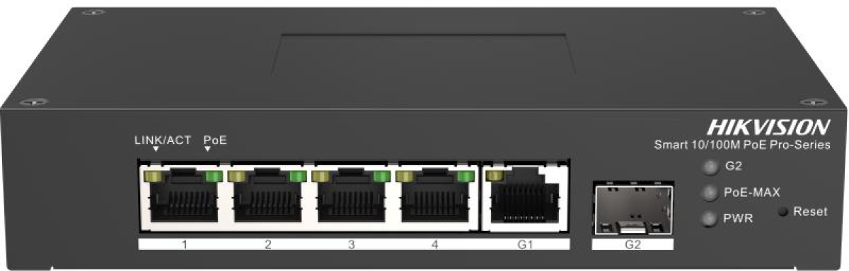 Комутатор/Суич HIKVISION DS-3T1306P-SI/HS, 6-портов, PoE, 802.3af/at, PoE бюджет 60W, 48Vdcна ниска цена с бърза доставка - BestPC.BG