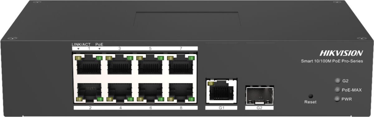 Комутатор/Суич HIKVISION DS-3T1310P-SI/HS, 10-портов, РоЕ 30W, 802.3af/at, 48Vdcна ниска цена с бърза доставка - BestPC.BG