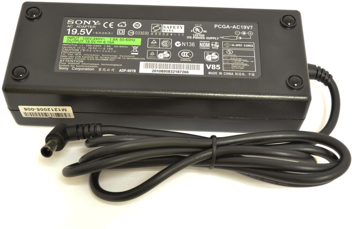 Заряднo за лаптопи Sony, 120W/19.5V/6.15A,6.5mm 4.4mm, Заместителна ниска цена с бърза доставка - BestPC.BG