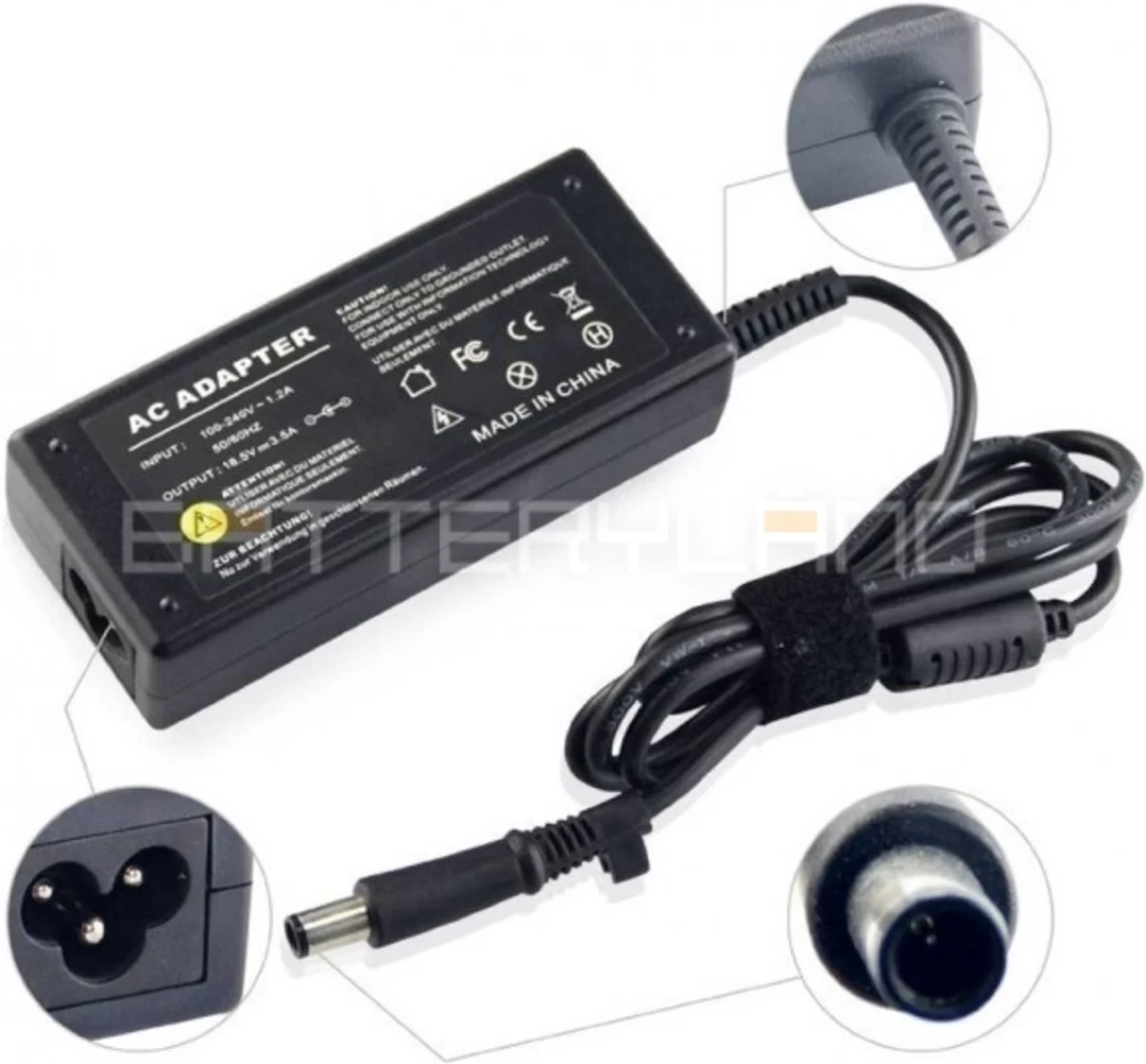 Захранване за лаптоп HP, 65W/18.5V/3.5A, букса - 7.4mm 5.0mmна ниска цена с бърза доставка - BestPC.BG