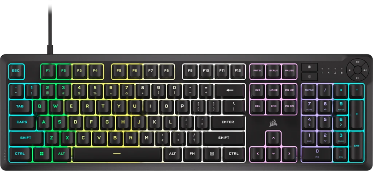 Клавиатура Corsair K55 CORE RGB, геймърска, с кабел, механични клавиши, чернана ниска цена с бърза доставка - BestPC.BG