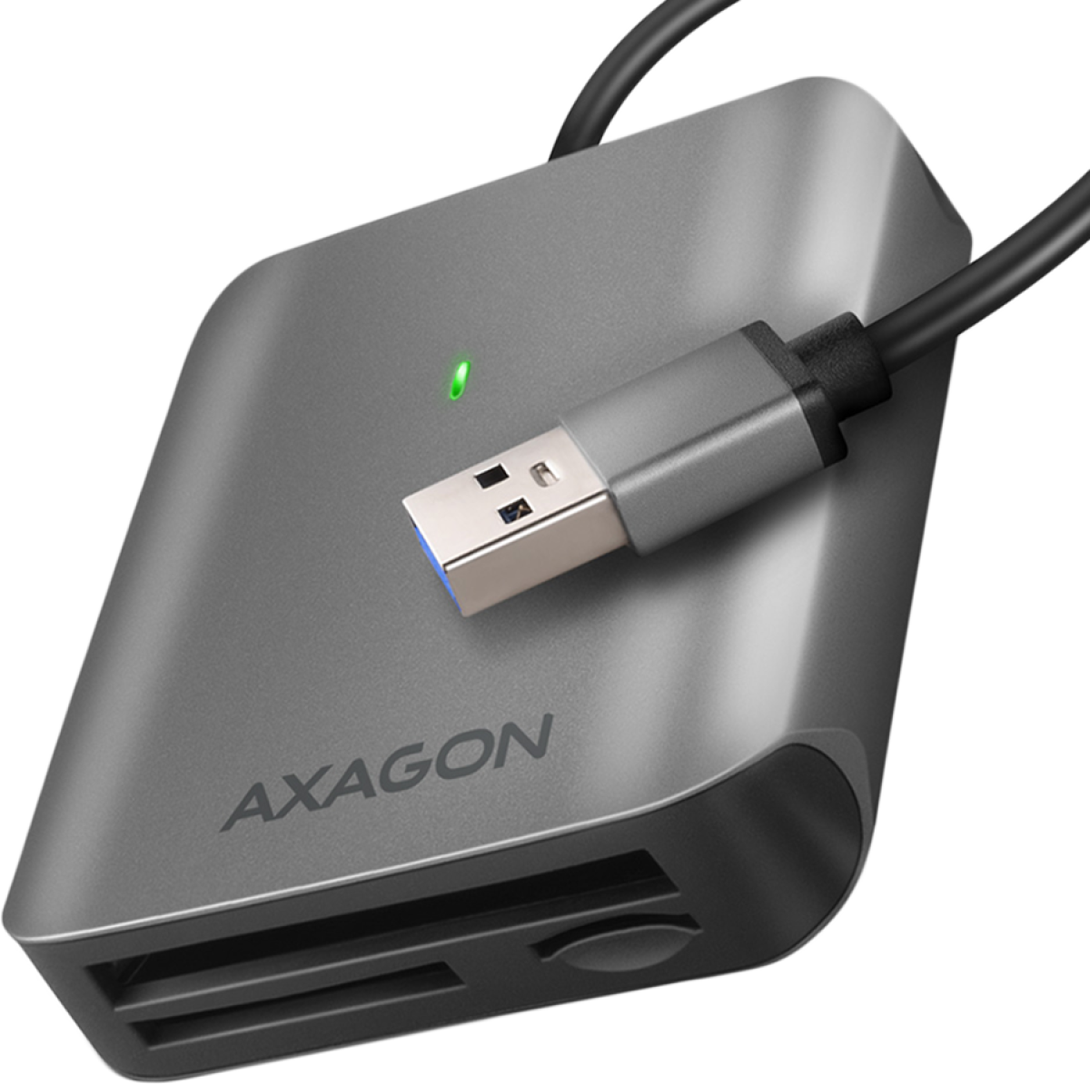 Картов четец AXAGON CRE-S3, USB 3.2 Gen 1, 15 см кабел, LED индикатор, МАС ОС, Windows, CF, Черенна ниска цена с бърза доставка - BestPC.BG