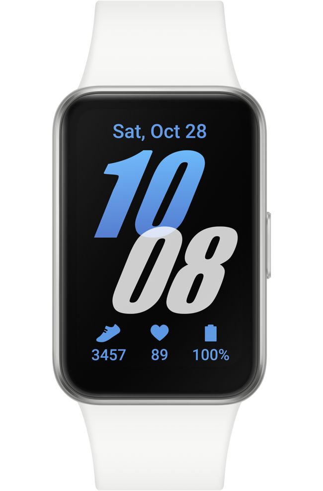 Смарт часовник Samsung Galaxy Fit3, 1.6" 402x256, BT 5.3, 208 mAh, 5ATM, IP68, 256MB, Бялна ниска цена с бърза доставка - BestPC.BG