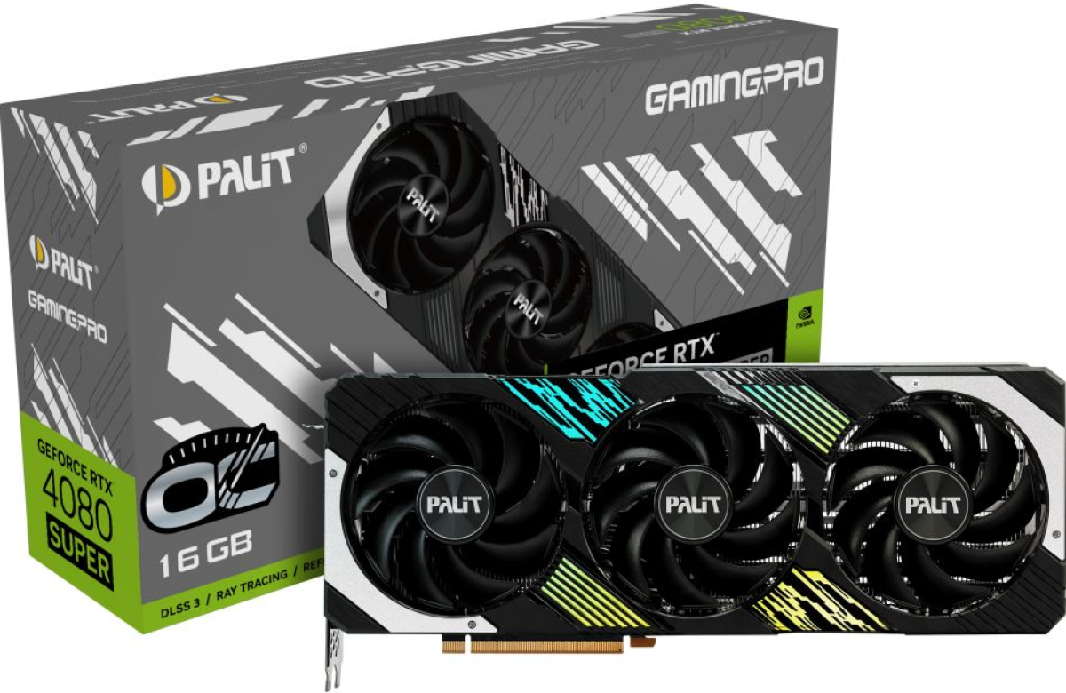 Видеокарта Palit GeForce RTX 4080 Super Gaming Pro, 16GB GDDR6X, 3x DP 1.4a, 1x HDMI 2.1a, 256 bitна ниска цена с бърза доставка - BestPC.BG