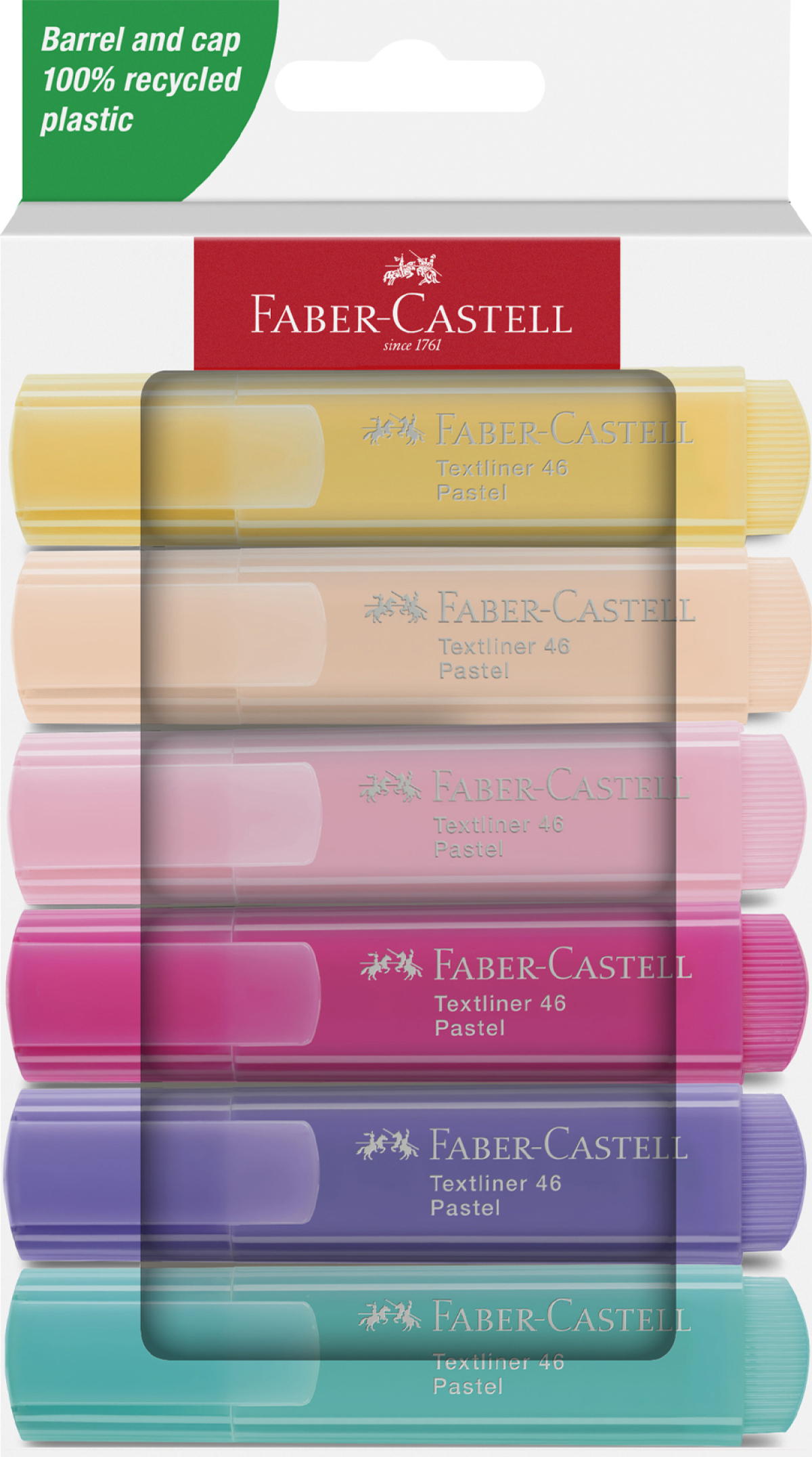 Faber-Castell Текст маркер 1546, пастелен, 6 цвятана ниска цена с бърза доставка - BestPC.BG