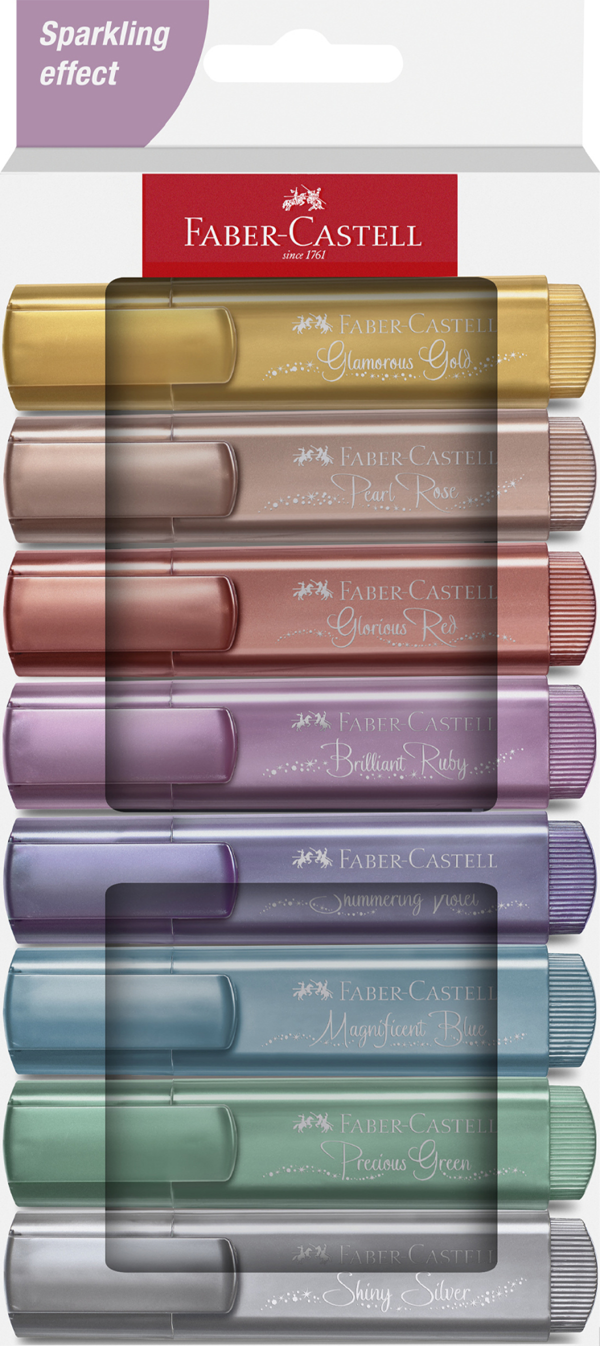Faber-Castell Текст маркер 1546, металик, с блестящ ефект, 8 цвятана ниска цена с бърза доставка - BestPC.BG