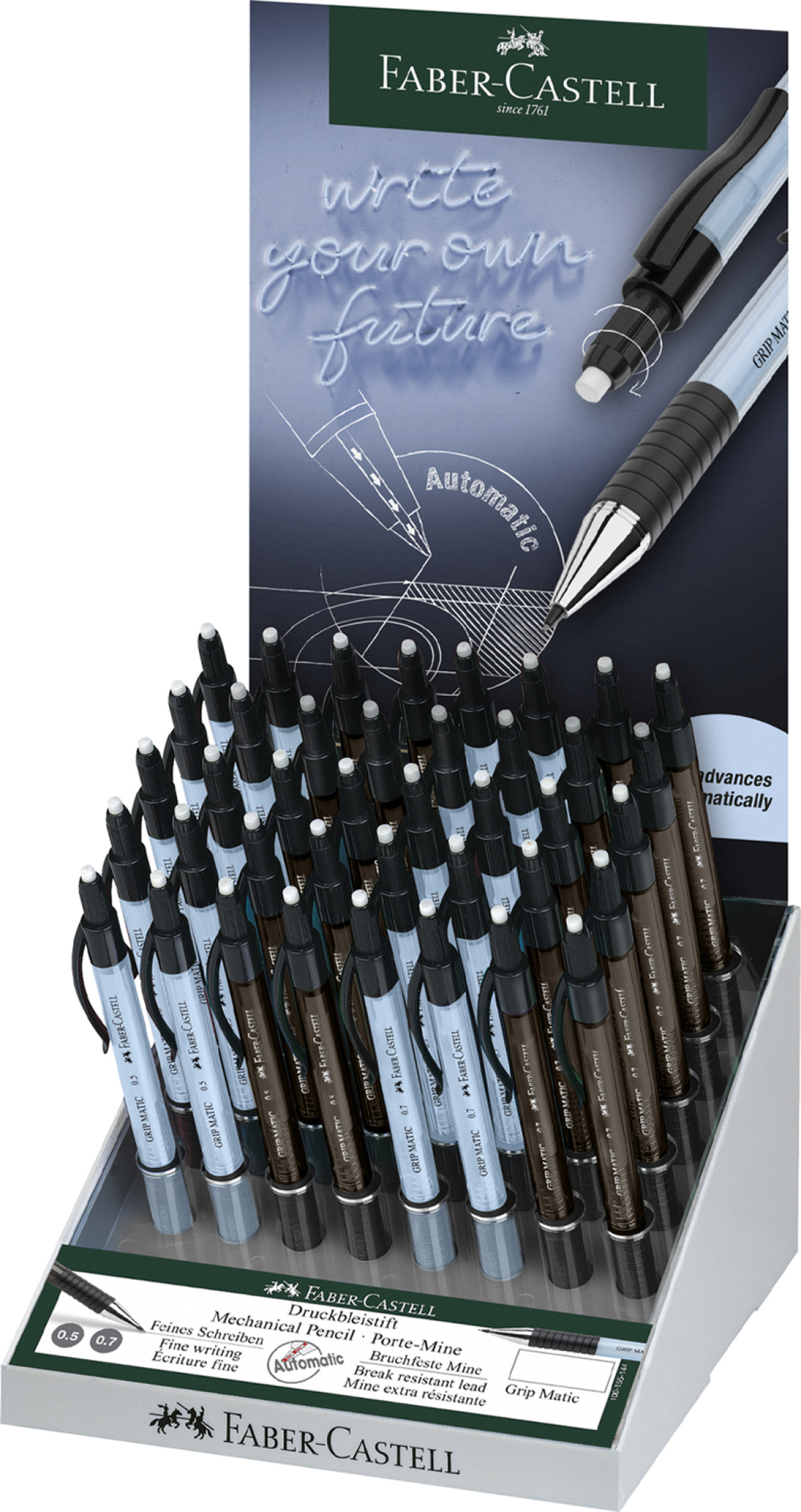 Faber-Castell Автоматичен молив Grip Matic 1375-77, 40 броя в дисплейна ниска цена с бърза доставка - BestPC.BG