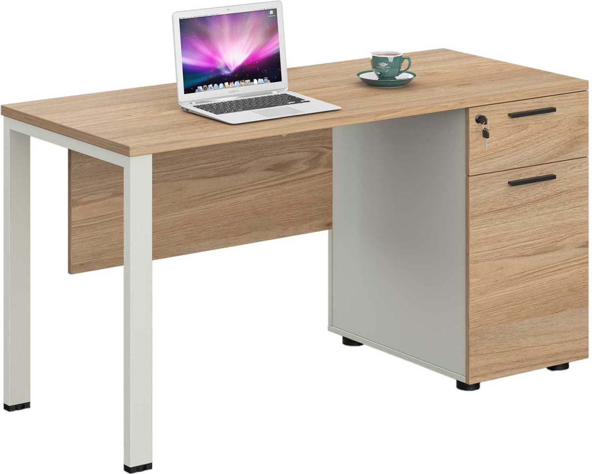 Бюро RFG Monaco, с контейнер, 1200 х 600 х 750 mm, ПДЧ 25 mm, плот бряст, бели метални кракана ниска цена с бърза доставка - BestPC.BG