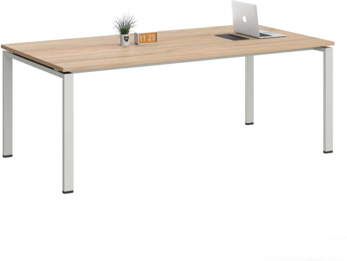 Бюро Работно RFG Заседателна маса Monaco, 2000 х 1000 х 750 mm, плот бряст, бял метална ниска цена с бърза доставка - BestPC.BG