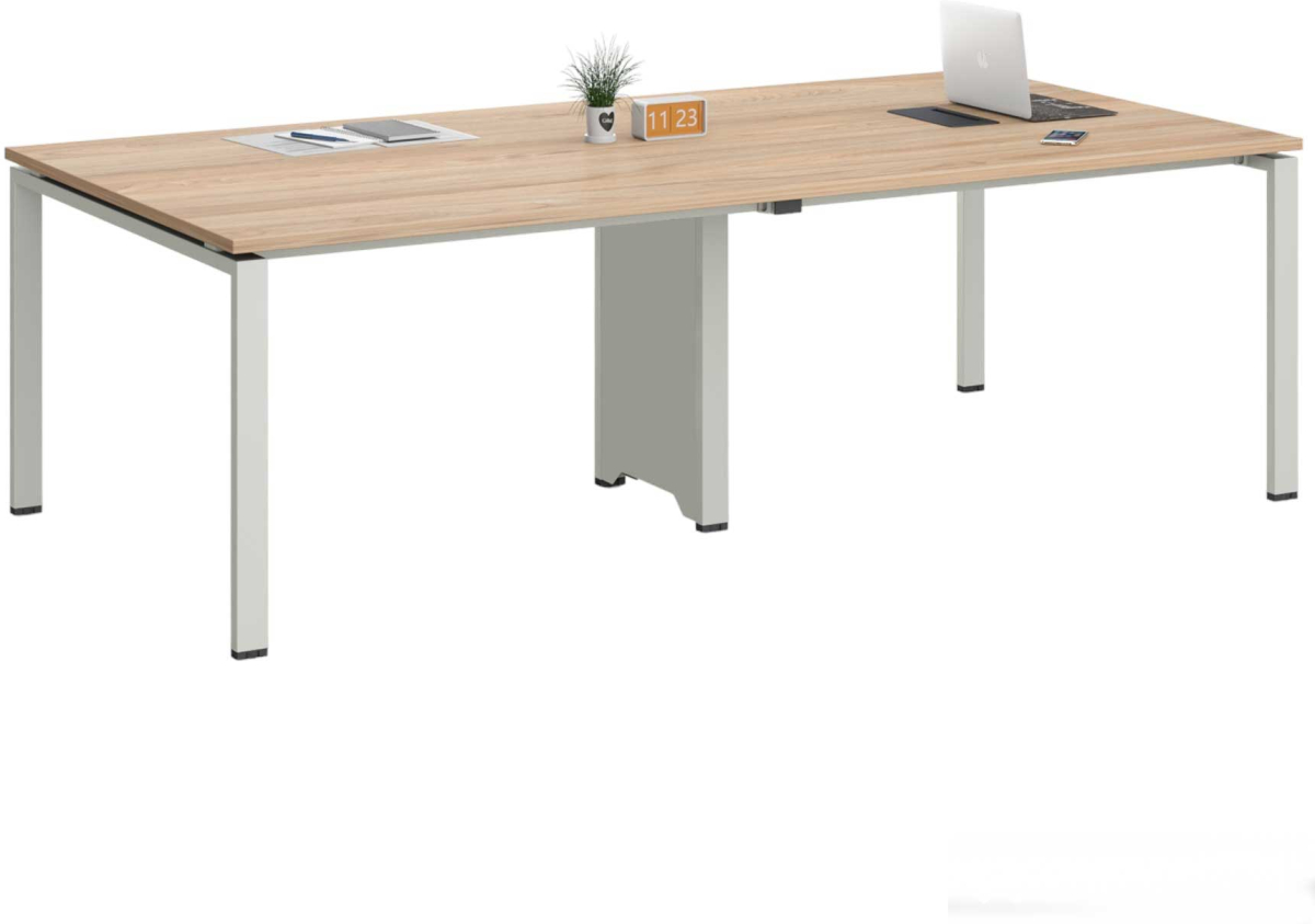 Бюро Работно RFG Заседателна маса Monaco, 2400 х 1200 х 750 mm, плот бряст, бял метална ниска цена с бърза доставка - BestPC.BG