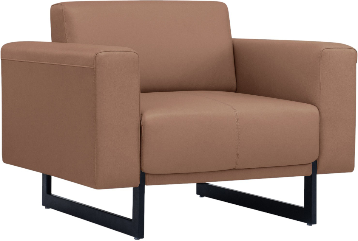 Офис стол Фотьойл RFG Toledo, екокожа, метална основа, кафявна ниска цена с бърза доставка - BestPC.BG