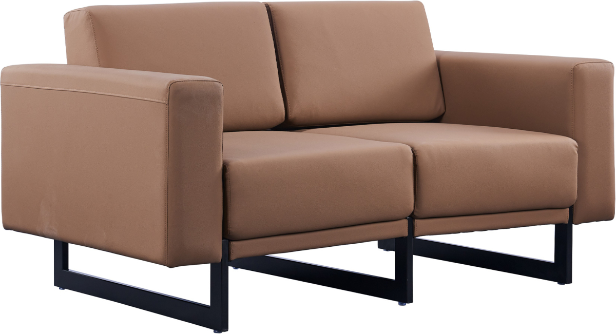 Диван RFG Toledo, двуместен, екокожа, метална основа, кафявна ниска цена с бърза доставка - BestPC.BG
