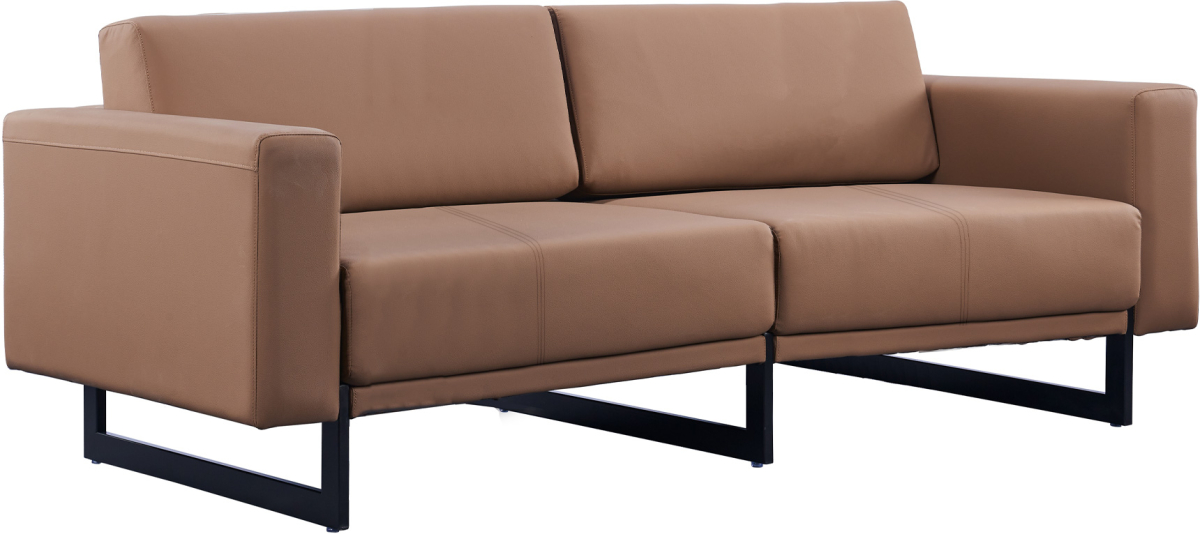 Диван RFG Toledo, триместен, екокожа, метална основа, кафявна ниска цена с бърза доставка - BestPC.BG