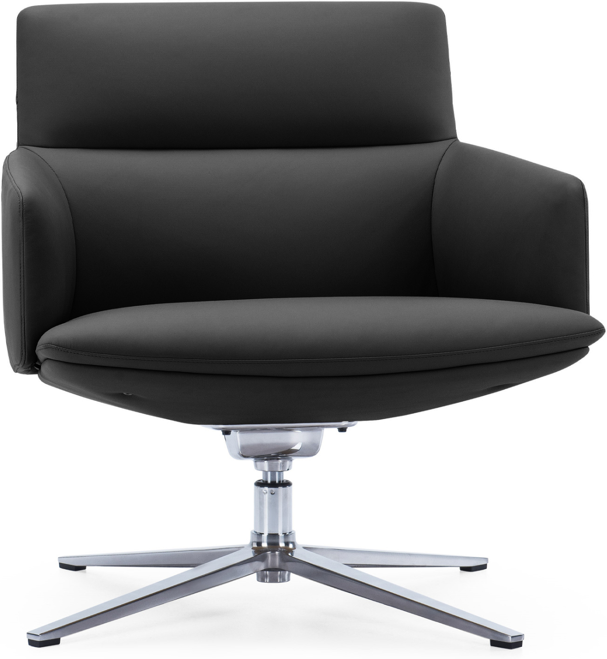 Офис стол Кресло RFG Ray, екокожа, основа хром, чернона ниска цена с бърза доставка - BestPC.BG