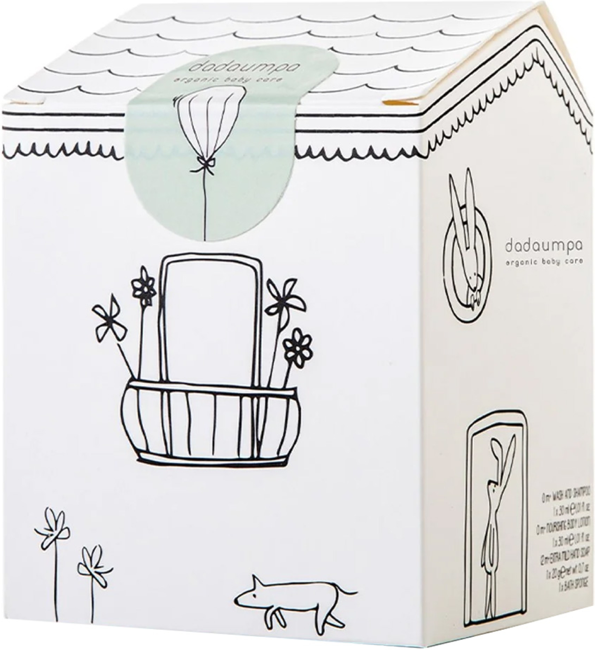 Комплект за бебе Dadaumpa, мокра кърпа, шампоан, лосион, гъба за баня. 15 брояна ниска цена с бърза доставка - BestPC.BG