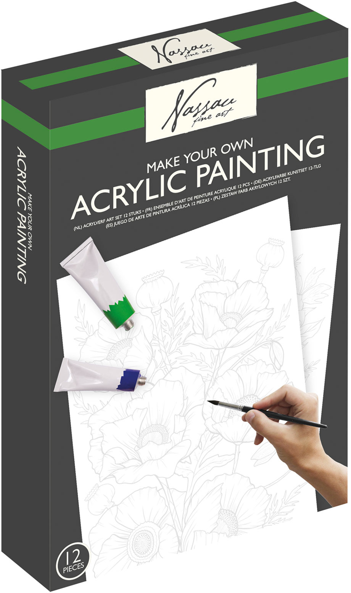 Nassau Комплект за рисуване Цветя, акрилен, 11 листана ниска цена с бърза доставка - BestPC.BG