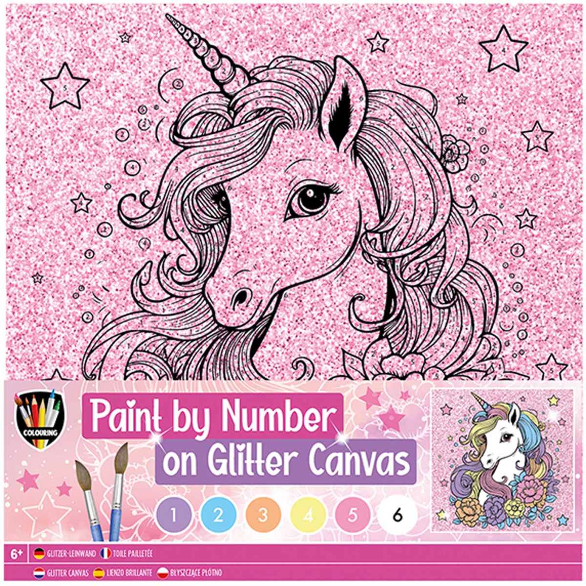 Moxy Платно за оцветяване по номера Еднорог, 25 х 25 cmна ниска цена с бърза доставка - BestPC.BG