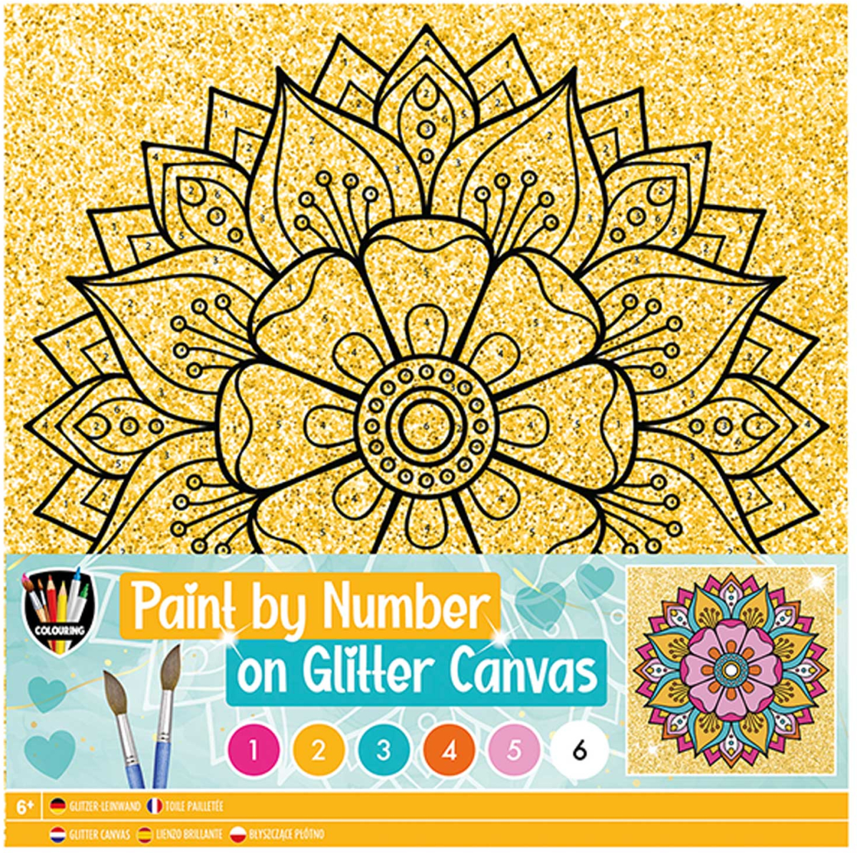 Moxy Платно за оцветяване по номера Цвете, 25 х 25 cmна ниска цена с бърза доставка - BestPC.BG