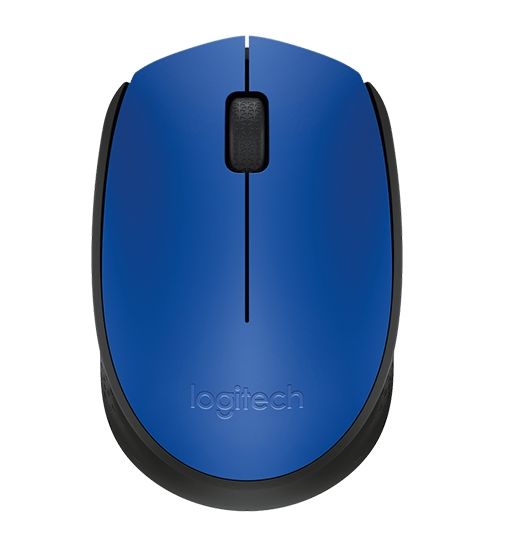 Мишка Logitech M171, безжична wireless, оптичен сензор, 3 бутона, син/черен цвятна ниска цена с бърза доставка - BestPC.BG