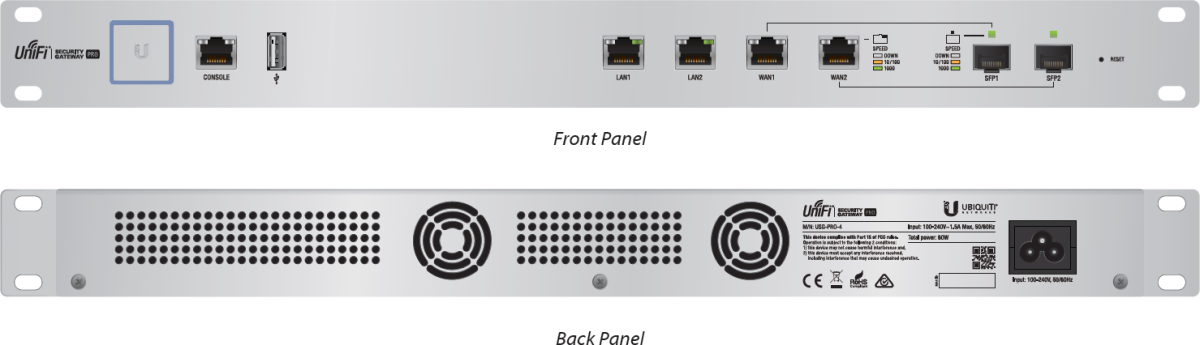 Комутатор/Суич Ubiquiti UniFi Security Gateway PRO, 2х 10/100/1000 RJ45, 2х 1 Gbps RJ45/SFP, MIPS64на ниска цена с бърза доставка - BestPC.BG