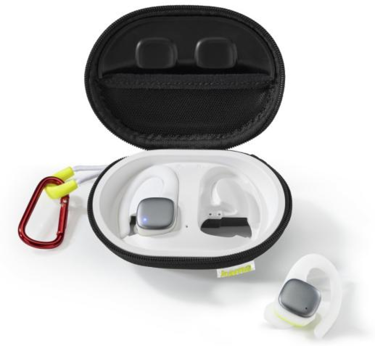 Слушалки Hama-184115 Spirit Athletics, Bluetooth, вграден микрофон, в ухо, бяло/жълтона ниска цена с бърза доставка - BestPC.BG