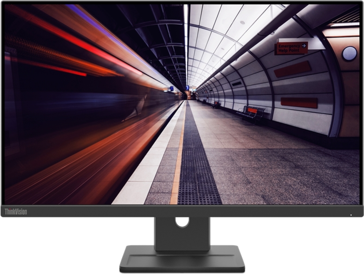 Монитор LenovoThinkVision E24-30 23.8" IPS, WLED, 16:9, 1920x1080, 4ms, 100Hz, 1300:1, 2Wx2 Speakers, HDMI, DP, VGA, Tilt, Черенна ниска цена с бърза доставка - BestPC.BG