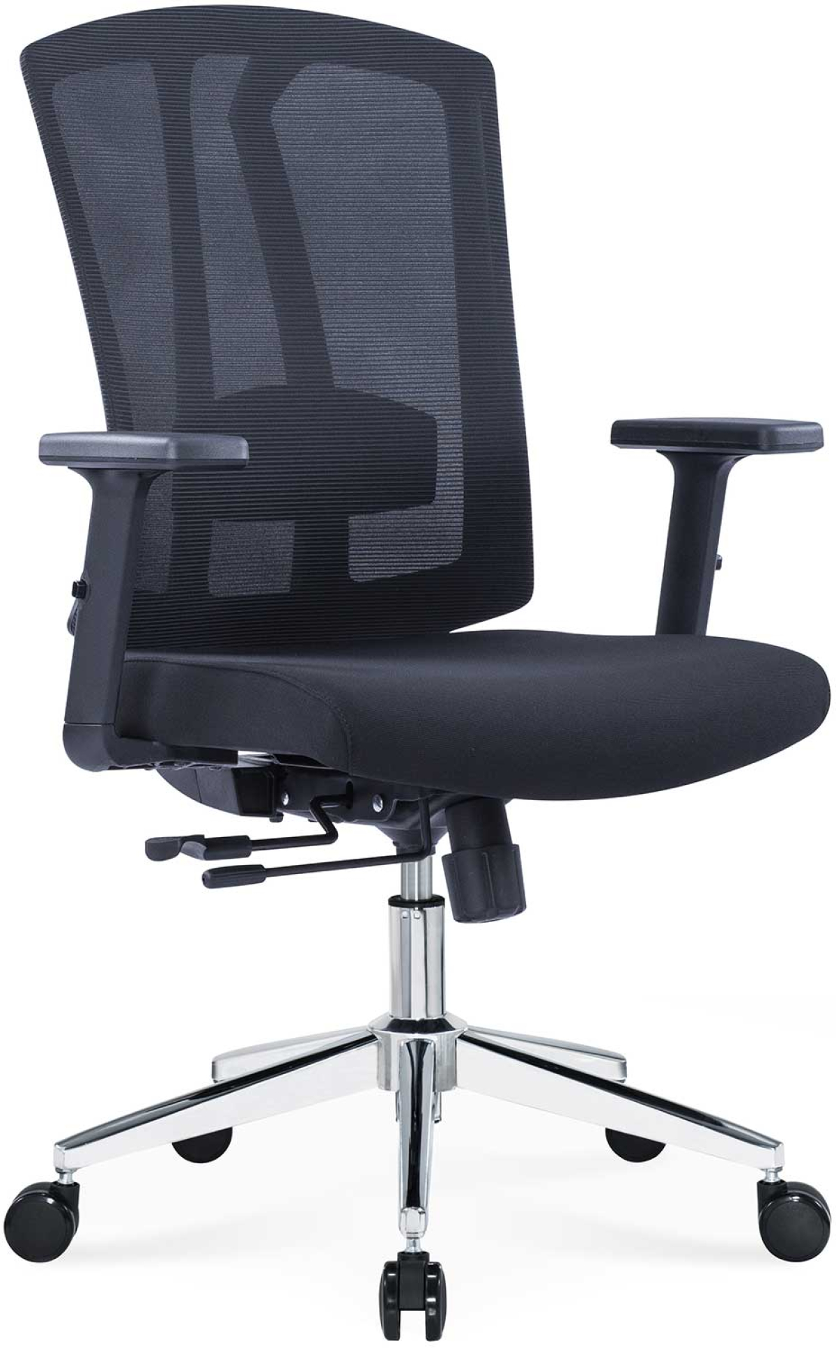 Ергономичен стол RFG Primo Lux Chrome W, дамаска и меш, Multi-function механизъм, до 120 kg, черенна ниска цена с бърза доставка - BestPC.BG