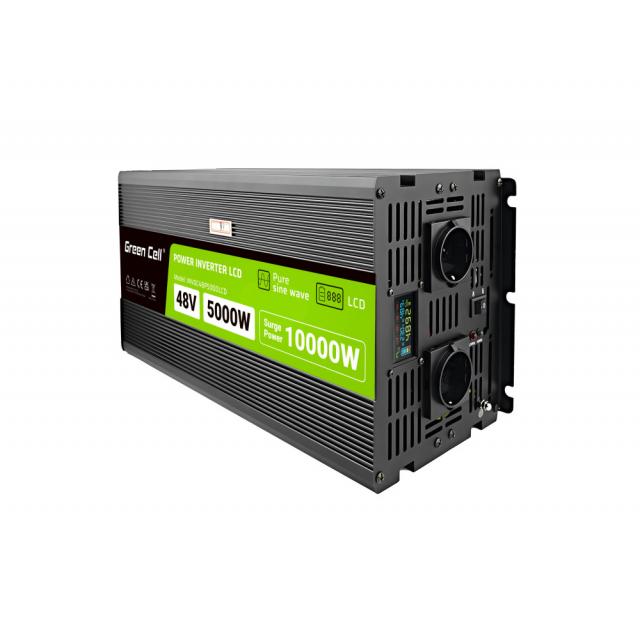 Инвертор GREEN CELL, 48-220V, DC-AC, 5000W-10000W, INVGCP5000LCD LCDна ниска цена с бърза доставка - BestPC.BG