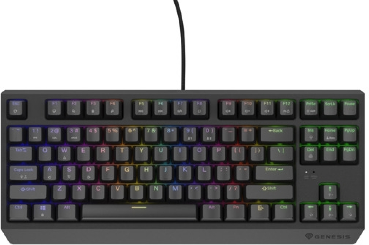 Клавиатура Genesis Thor 230 TKL, геймърска, с кабел, RGB подсветка, механични клавиши, чернана ниска цена с бърза доставка - BestPC.BG