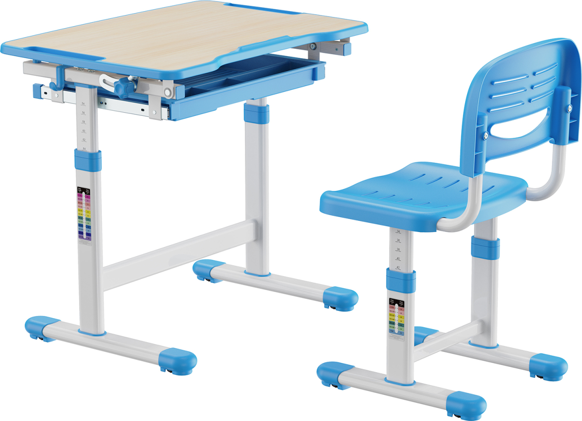 Бюро Ергономичен чин и стол RFG Ergo Tech B207, ученически, син цвятна ниска цена с бърза доставка - BestPC.BG