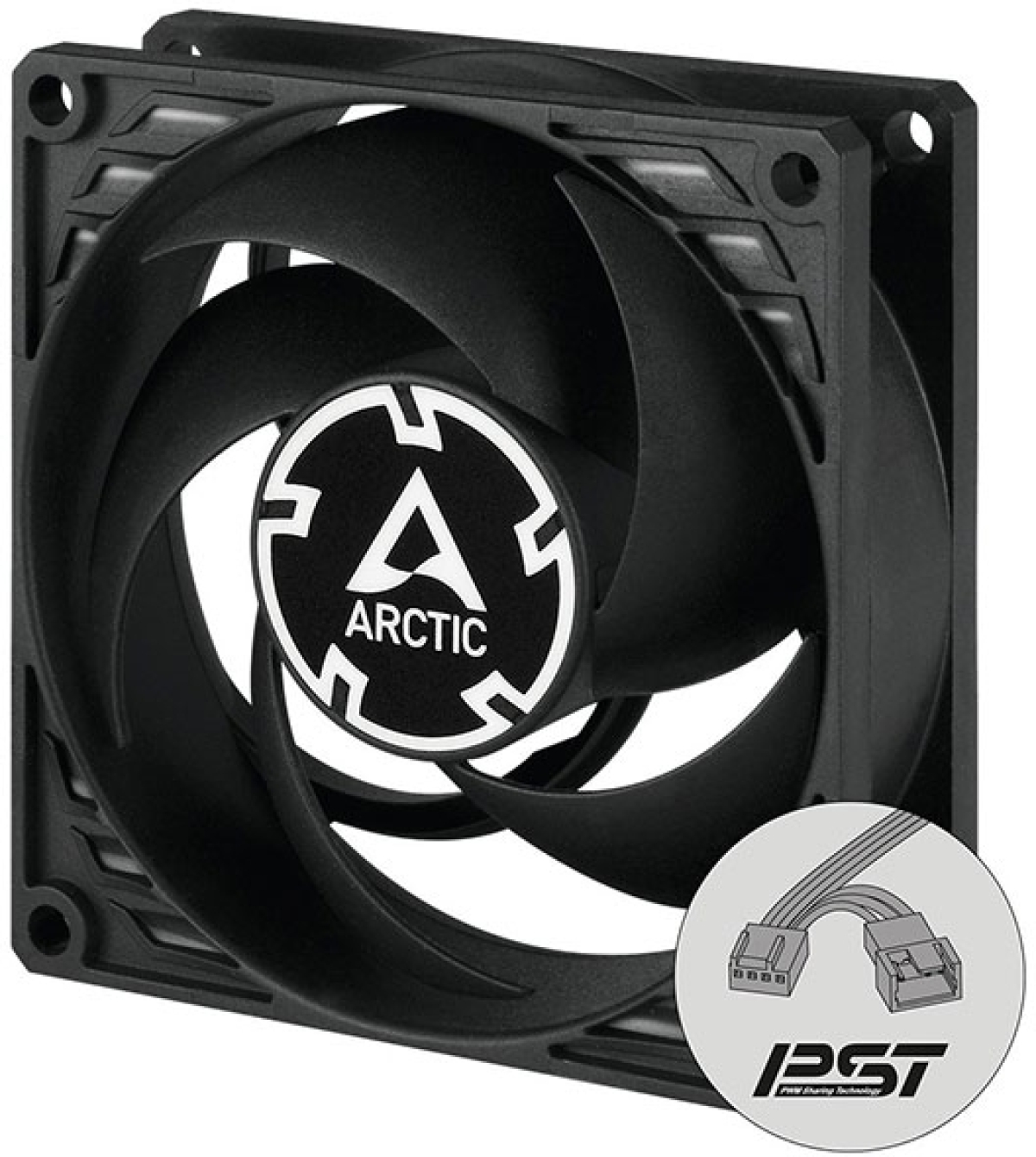 Вентилатор ARCTIC Fan 8cm, P8 PWM PST Black, ACFAN00150A, 80x80x25на ниска цена с бърза доставка - BestPC.BG