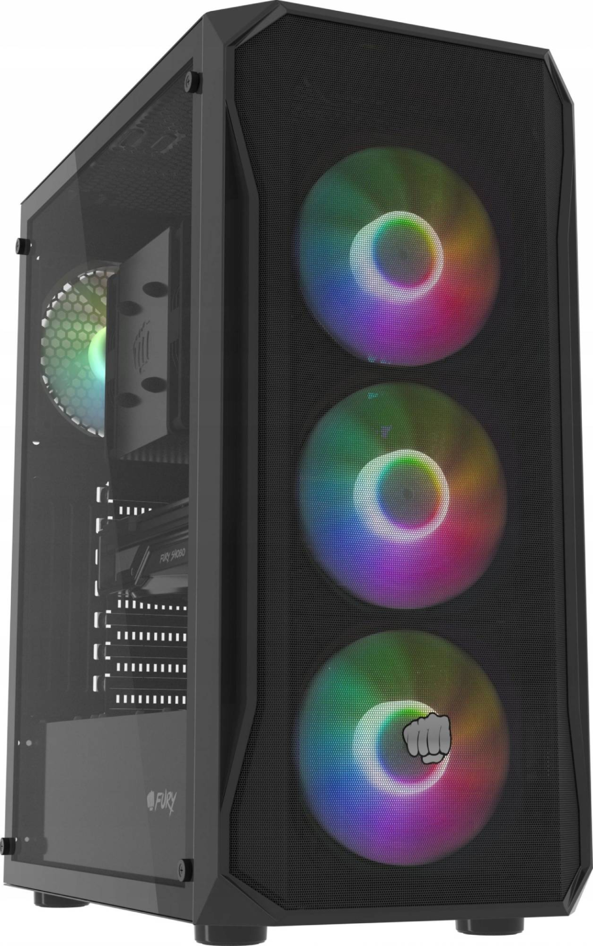 Кутия Fury Gaming Shobo SH4F RGB, Micro ATX, Mid Tower, 2x 3.5", 2x USB 3.0, Черенна ниска цена с бърза доставка - BestPC.BG