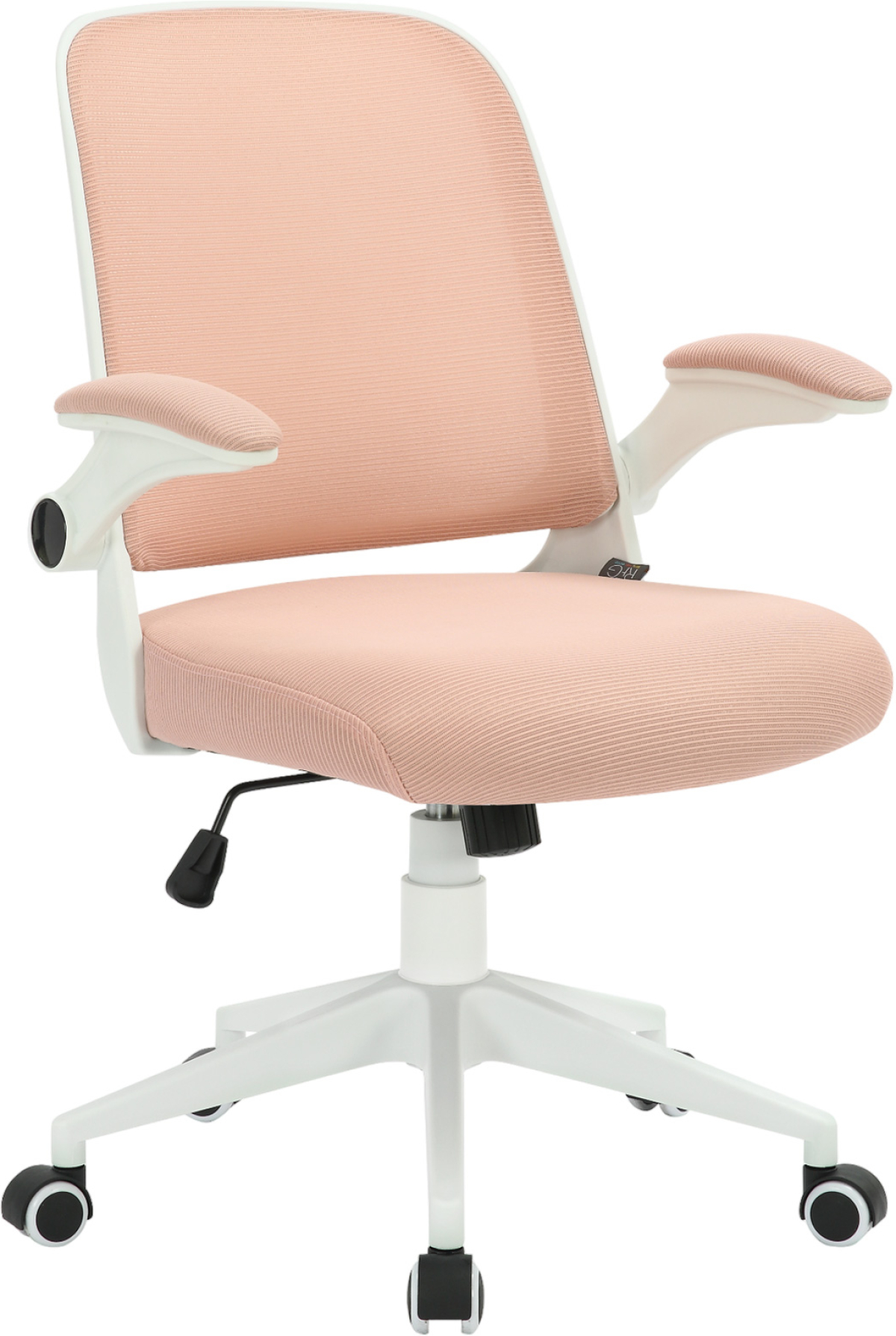 Офис стол RFG Pretty White W, дамаска и меш, Tilt механизъм, до 120 kg, розовна ниска цена с бърза доставка - BestPC.BG