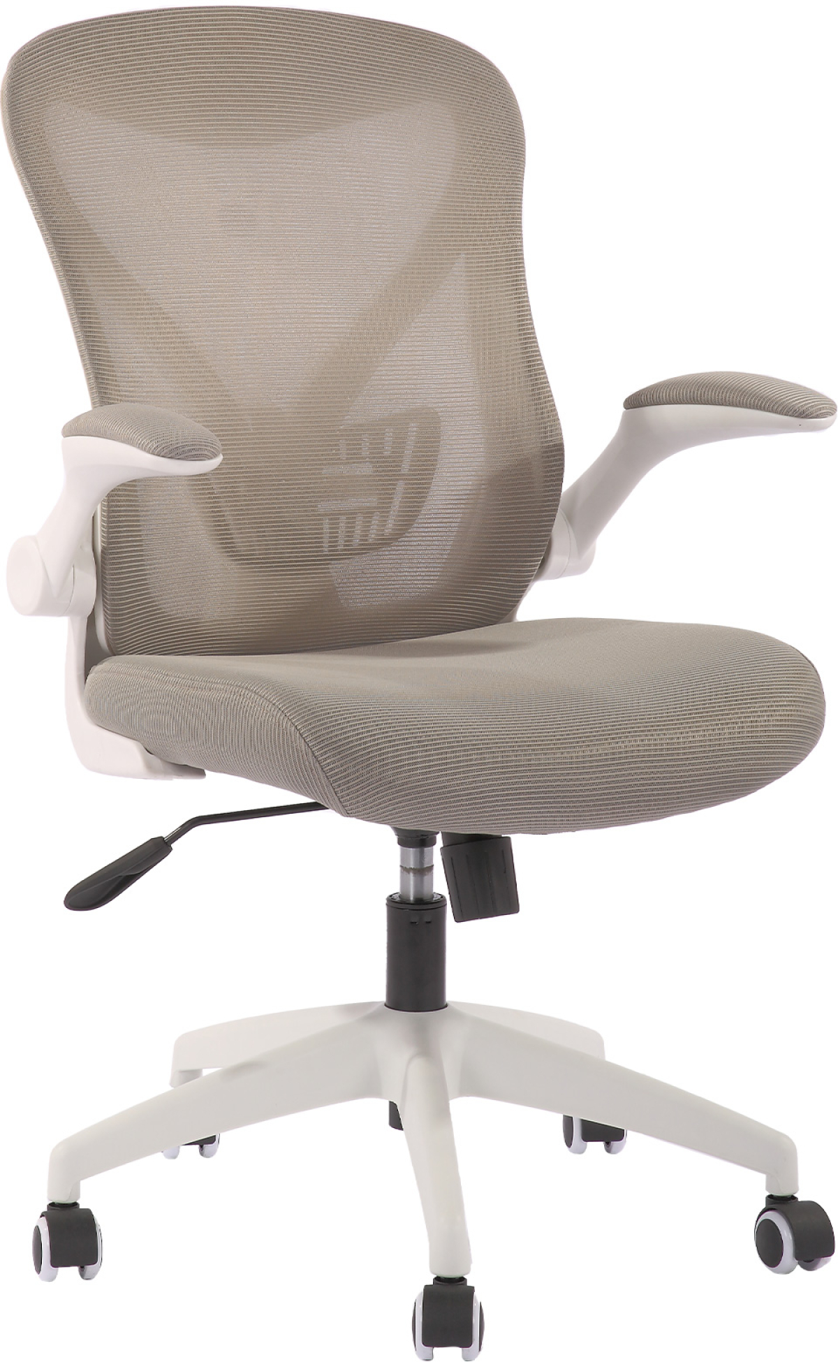 Офис стол RFG Jolly White W, дамаска и меш, Tilt механизъм, до 120 kg, сивна ниска цена с бърза доставка - BestPC.BG