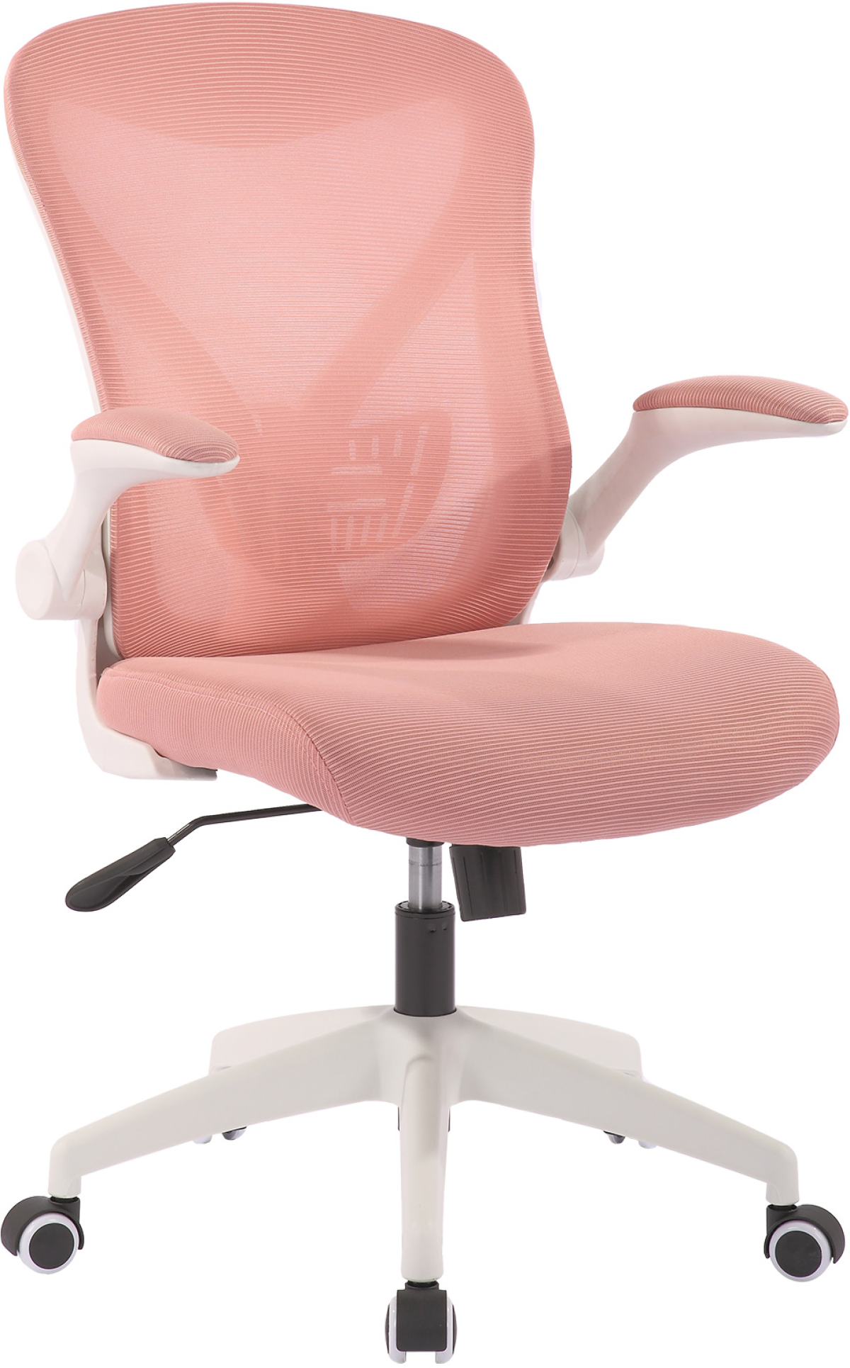 Офис стол RFG Jolly White W, дамаска и меш, Tilt механизъм, до 120 kg, розовна ниска цена с бърза доставка - BestPC.BG