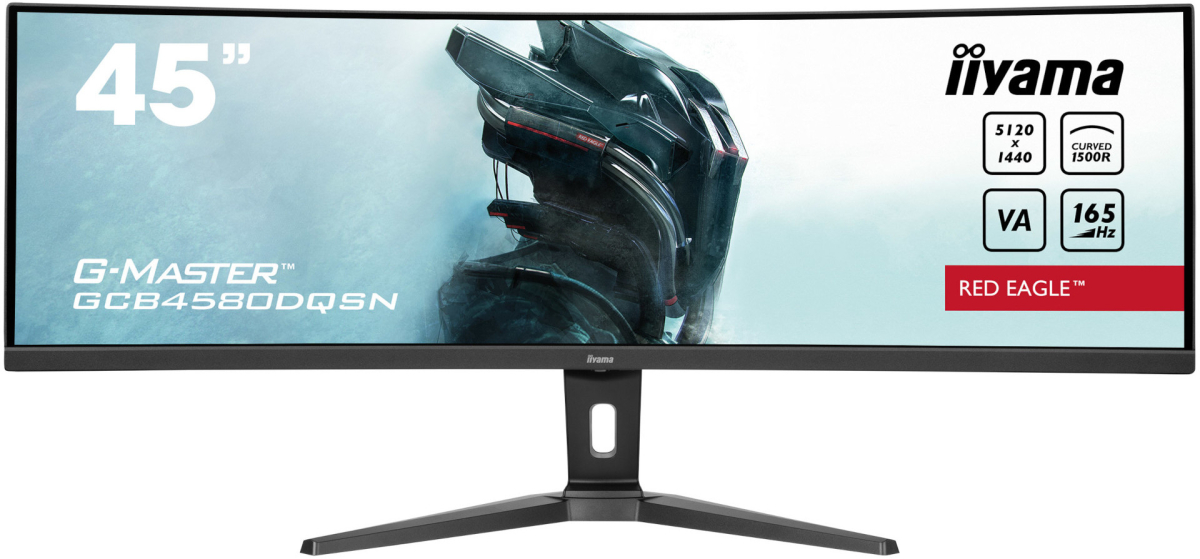 Монитор Геймърски IIYAMA GCB4580DQSN-B1, 45\'\', Gaming Curved monitor, VA panel, 1500R, 32:9, DQHD 5120x1440, 450cd/m2, HDMI, DP, 3x USBна ниска цена с бърза доставка - BestPC.BG