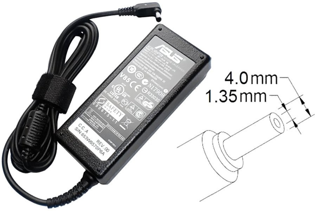Заряднo за лаптоп Asus, 45W/19V/2.37A, букса - 4.0*1.35mmна ниска цена с бърза доставка - BestPC.BG